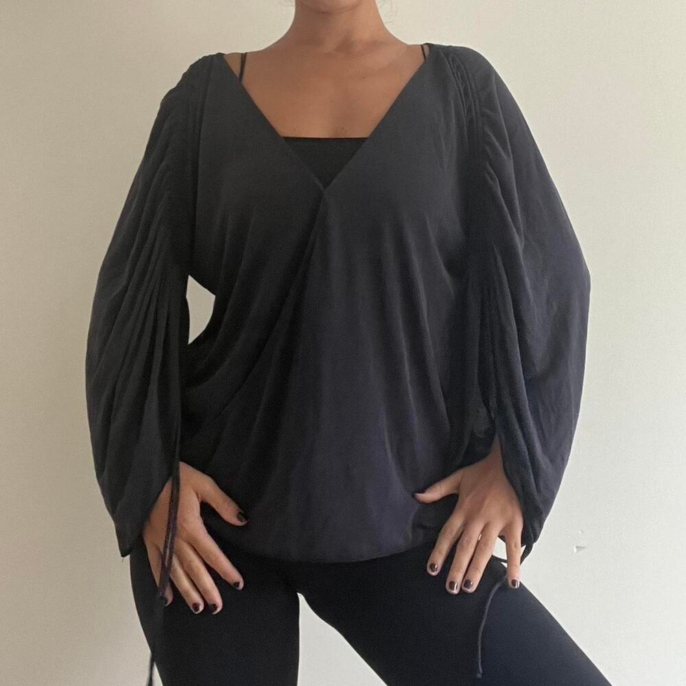 Grey free people blouse